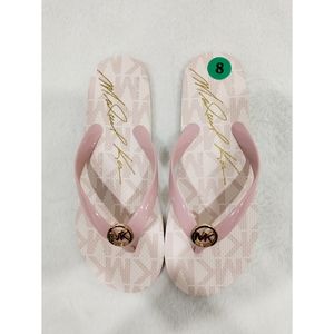MICHAEL KORS | Women's Flip Flop Sandals Pink With Gold Logo size 8